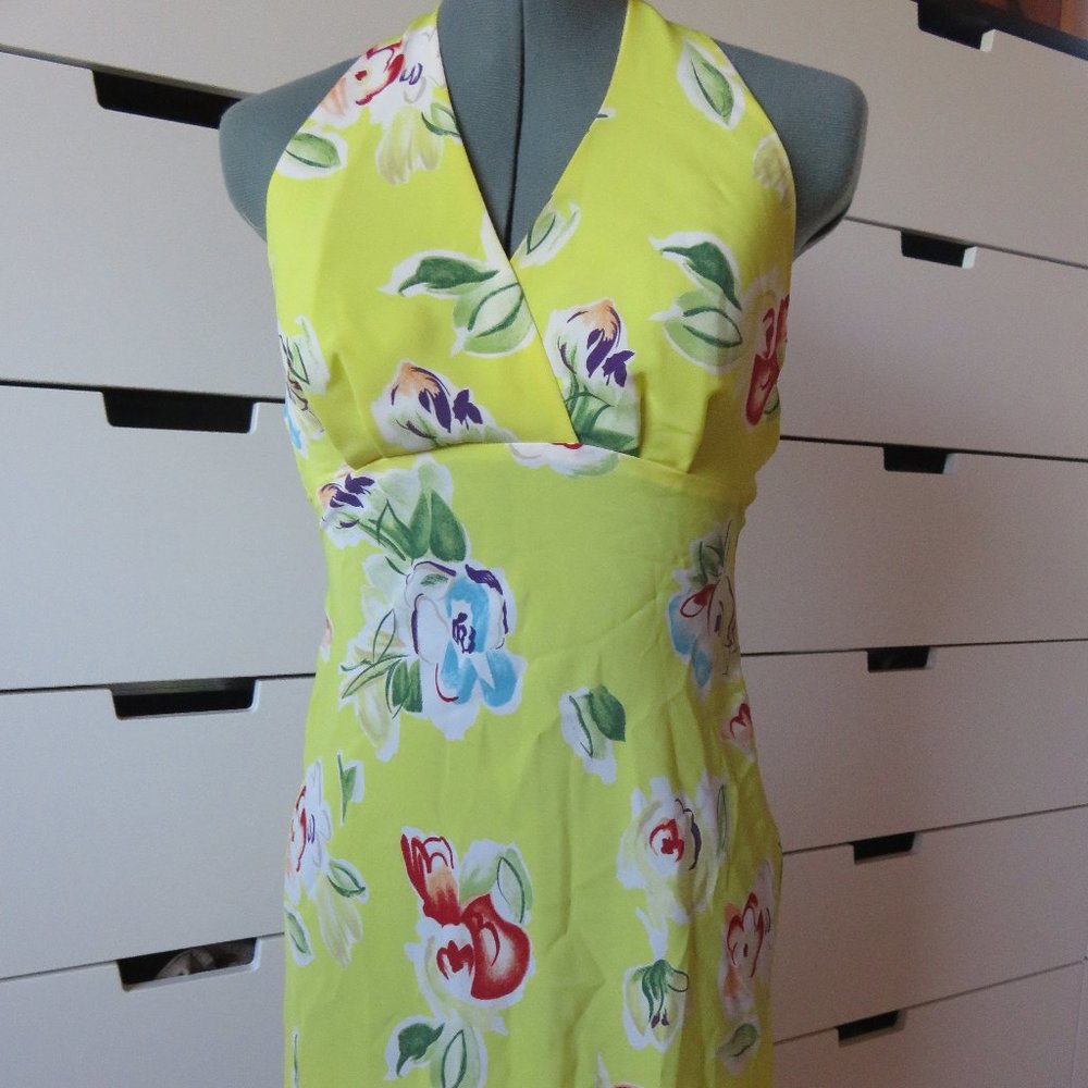 Vintage Blondie & Me Yellow Tropical Flower Dress Size 3